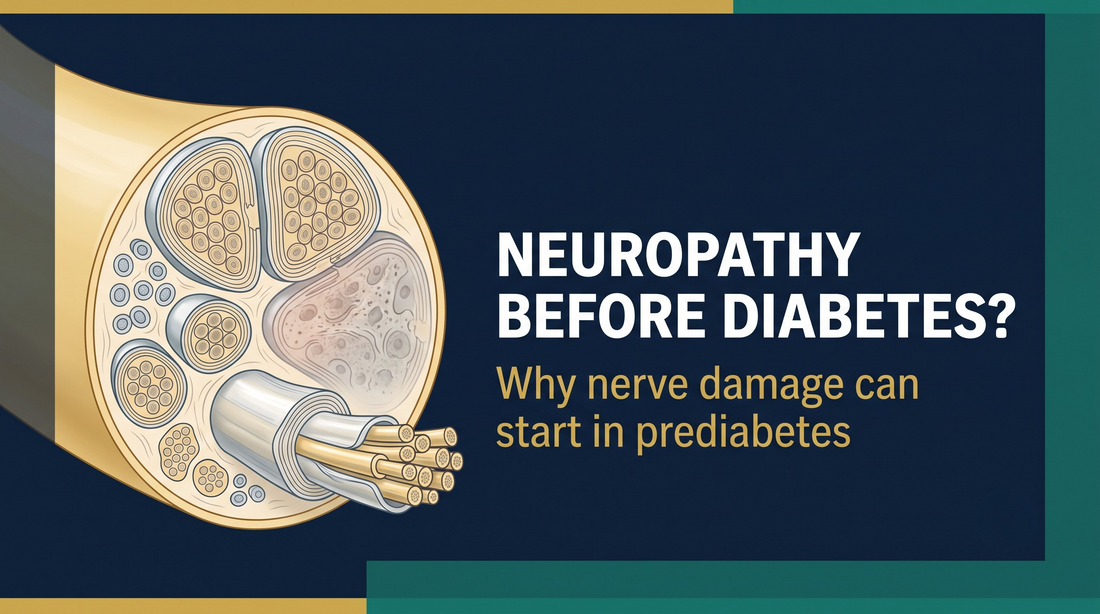 Peripheral nerve cross-section illustrating how neuropathy can begin in prediabetes before diabetes — DrFitzNutrition.com