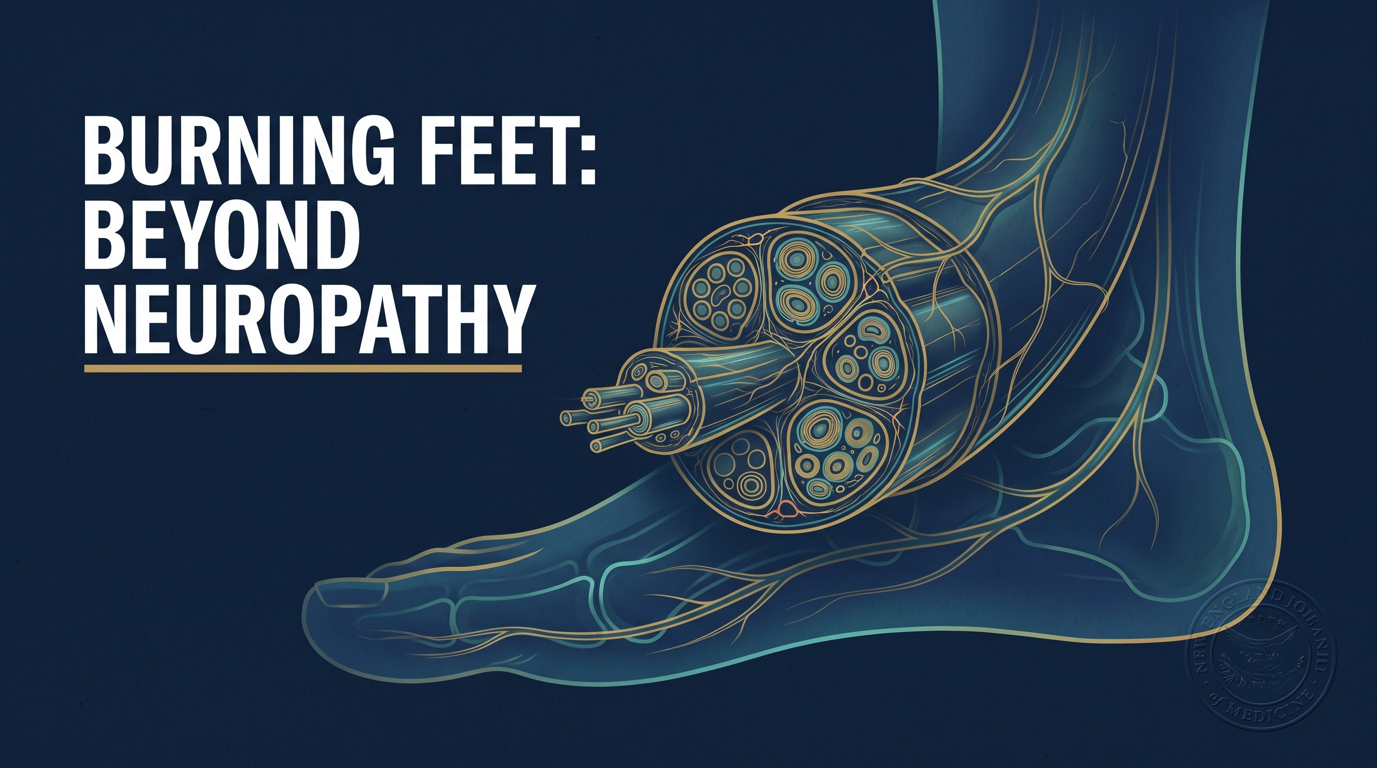 Burning feet causes beyond neuropathy — anatomical peripheral nerve cross-section illustrating the small sensory fibers involved — DrFitzNutrition.com