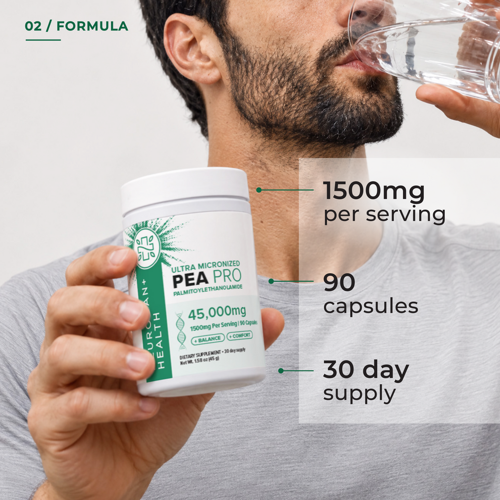 PEA (Palmitoylethanolamide) 500 mg – 90 Ultra-Micronized Capsules | Neurogan Health