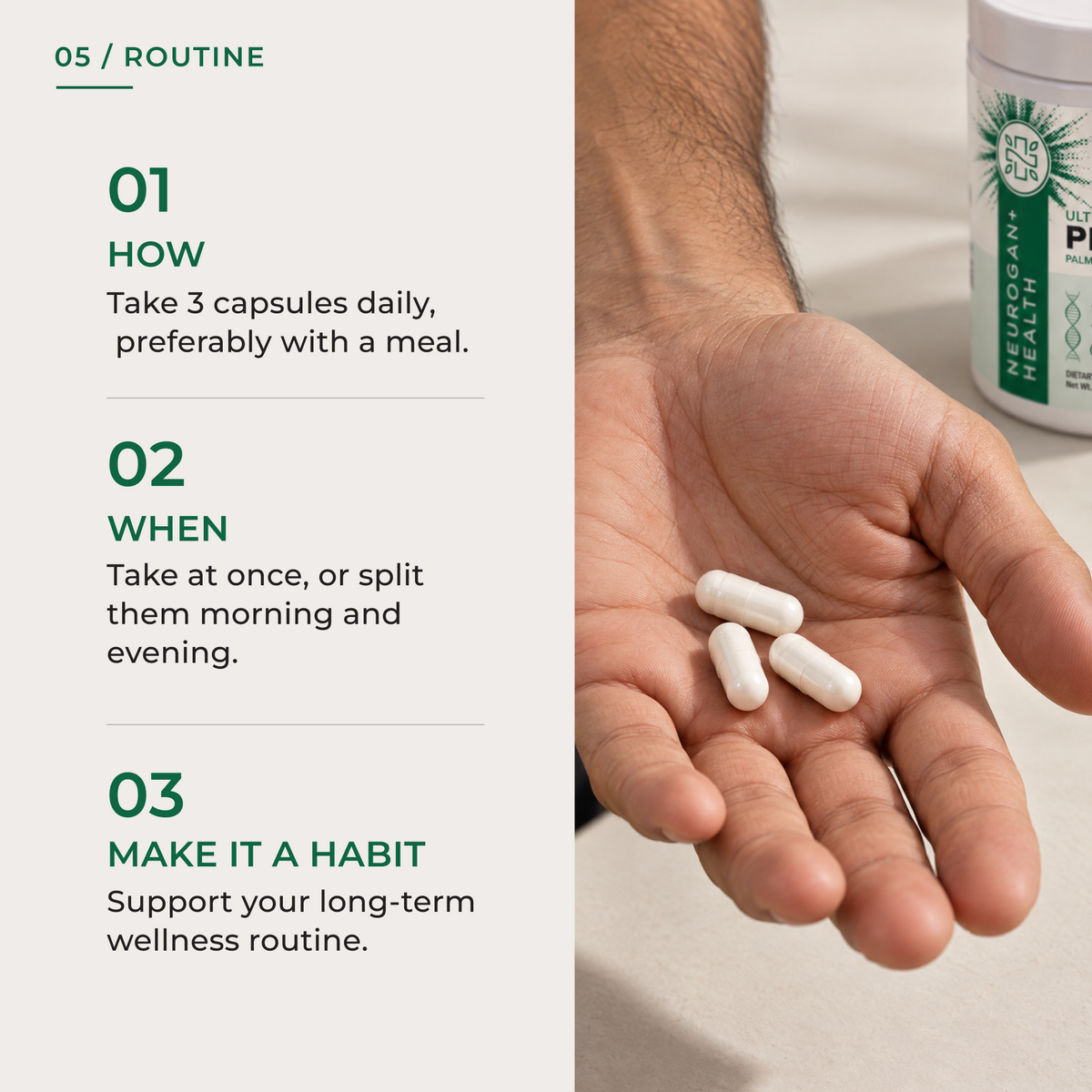 PEA (Palmitoylethanolamide) 500 mg – 90 Ultra-Micronized Capsules | Neurogan Health