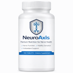 NeuroAxis nerve support supplement bottle — 12-ingredient formula developed by a nerve surgeon.