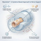 Diagram of nerve support system with labeled components on a light gray background