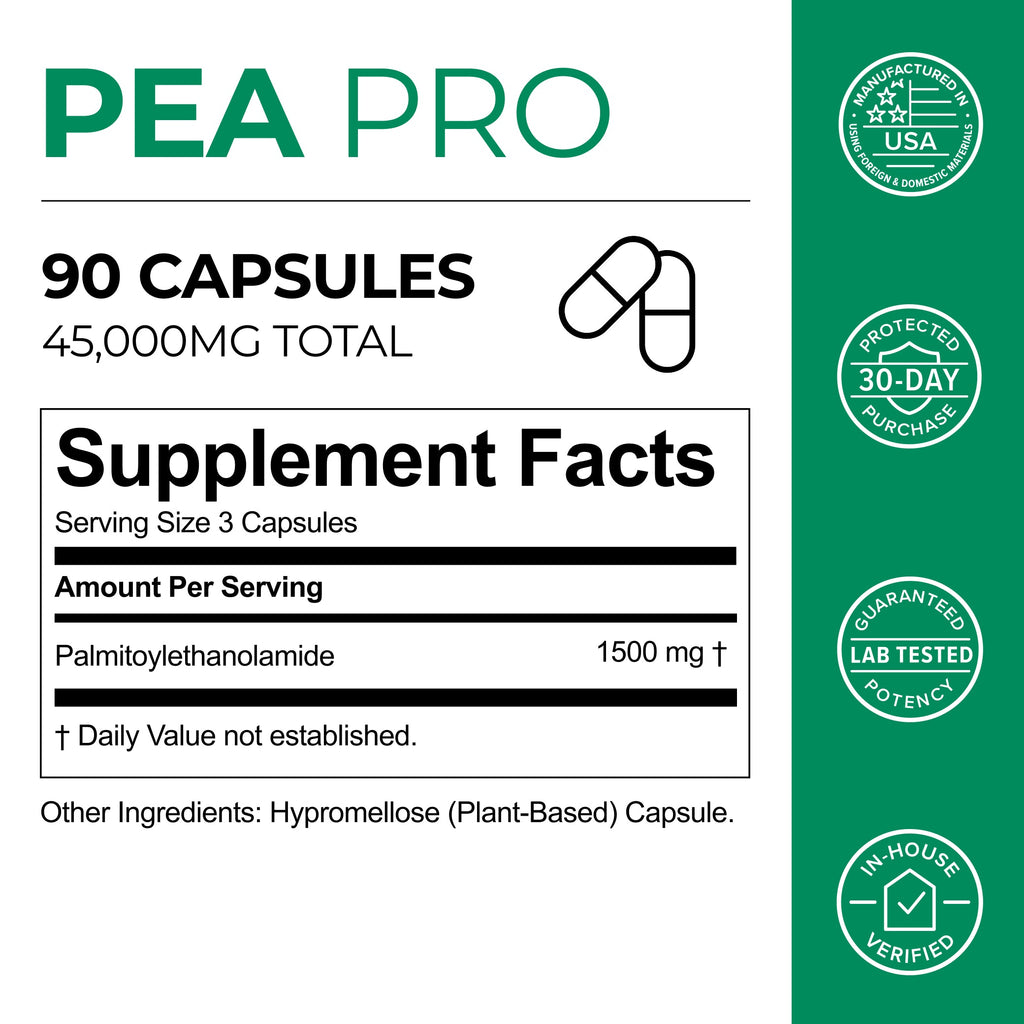 PEA (Palmitoylethanolamide) 500 mg – 90 Ultra-Micronized Capsules | Neurogan Health