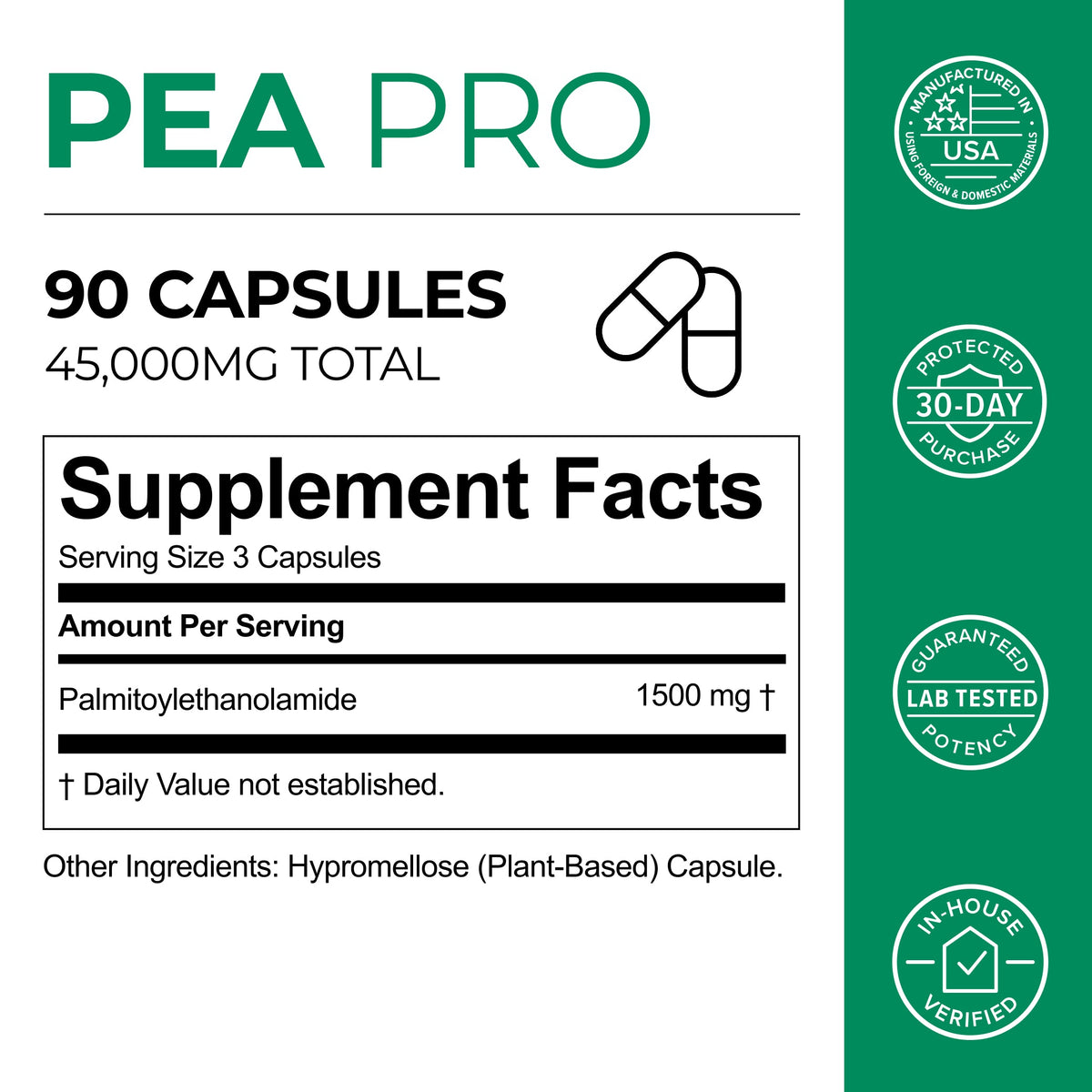 PEA (Palmitoylethanolamide) 500 mg – 90 Ultra-Micronized Capsules | Neurogan Health