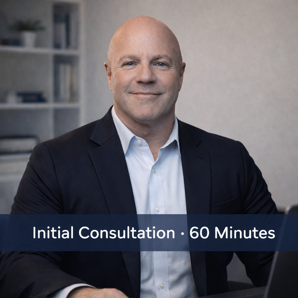Dr. Fitzmaurice, peripheral nerve surgeon, seated at desk for a 
60-minute initial nerve health consultation via video call