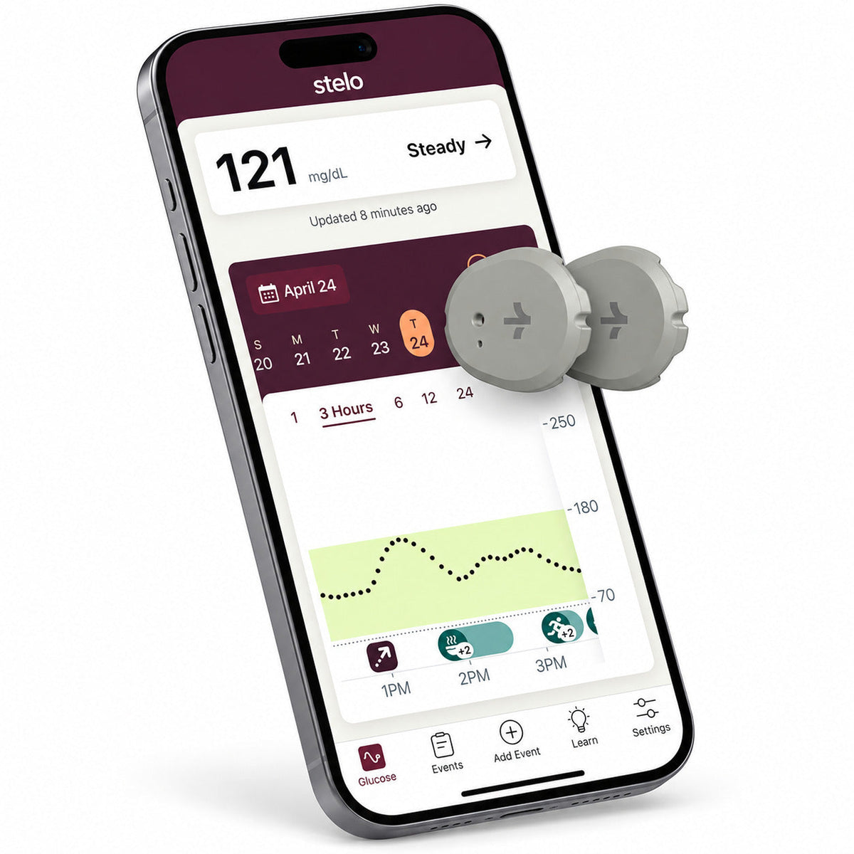Dexcom Stelo Glucose Biosensor – 2 Pack (30 Days of Continuous Glucose Data)